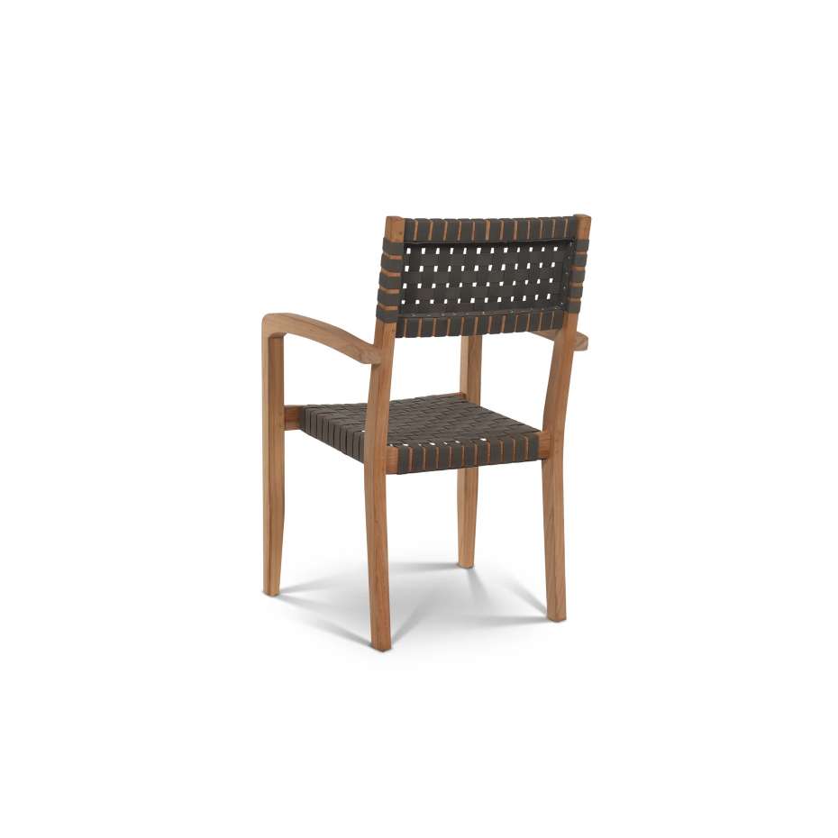 Curated Maison Clairene Teak Outdoor Dining Stacking Armchair (Set of 4)