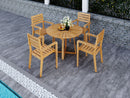 Curated MaisonFurniture Louvel Teak Outdoor Stacking Armchair (Set of 4)