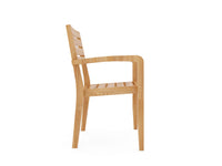 Curated MaisonFurniture Louvel Teak Outdoor Stacking Armchair (Set of 4)