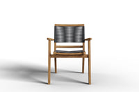 Curated MaisonFurniture Damien Teak Outdoor Stacking Armchair (Set of 2)