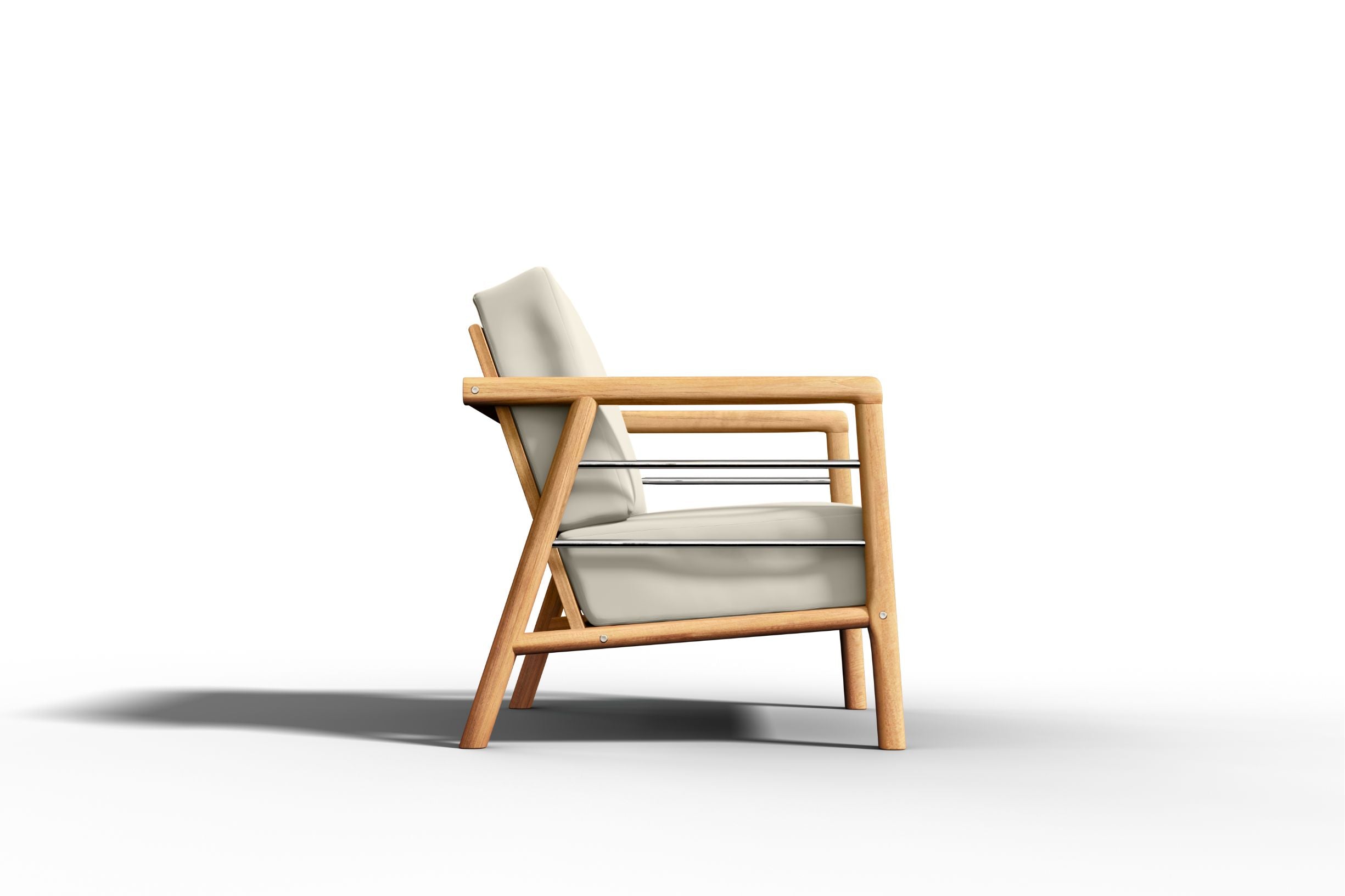 Curated MaisonFurniture Daniele Teak Deep Seating Outdoor Club Chair with Sunbrella Cushion