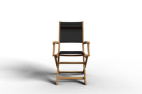 Curated MaisonFurniture Lucas Teak Outdoor Folding Armchair in Textilene Fabric