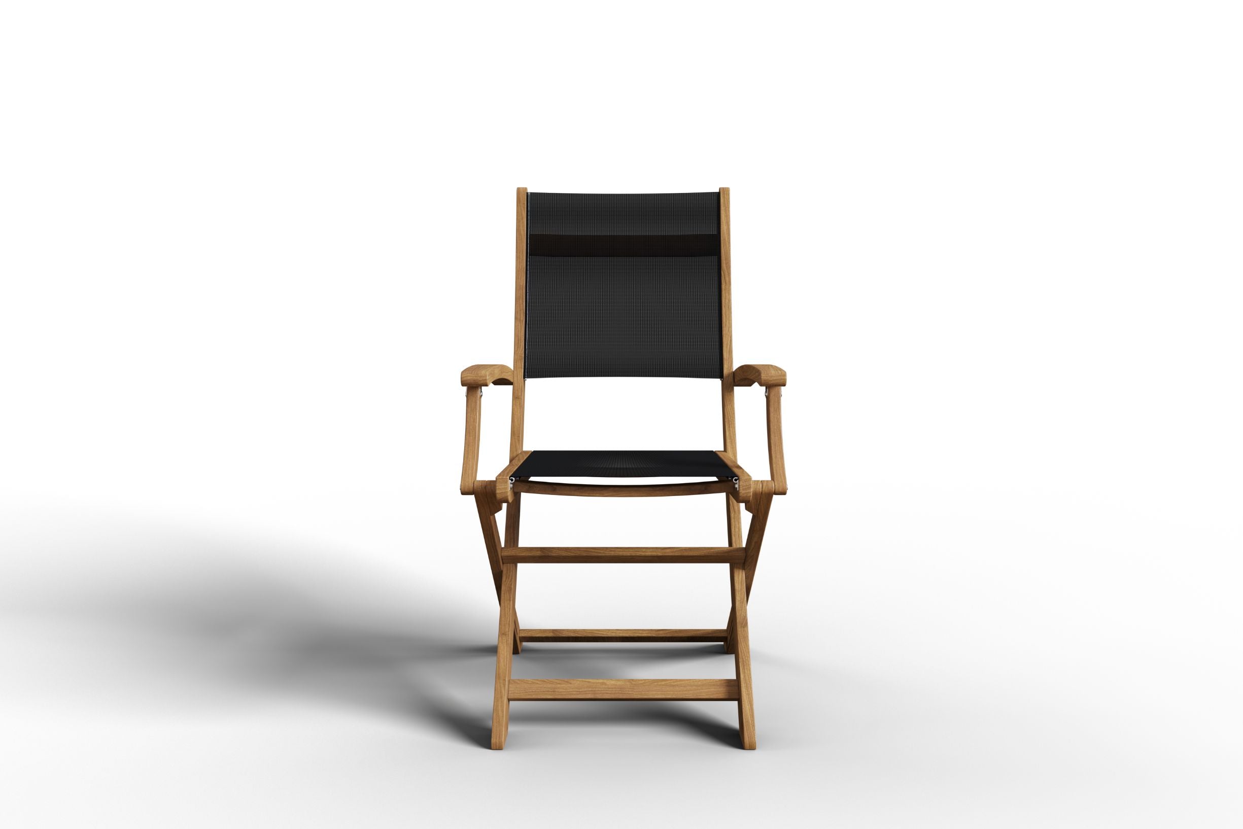 Curated MaisonFurniture Lucas Teak Outdoor Folding Armchair in Textilene Fabric