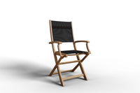 Curated MaisonFurniture Lucas Teak Outdoor Folding Armchair in Textilene Fabric