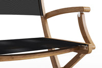 Curated MaisonFurniture Lucas Teak Outdoor Folding Armchair in Textilene Fabric