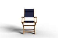 Curated MaisonFurniture Lucas Teak Outdoor Folding Armchair in Textilene Fabric