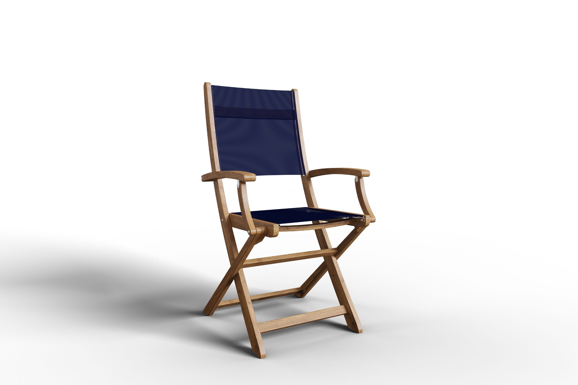 Curated MaisonFurniture Lucas Teak Outdoor Folding Armchair in Textilene Fabric