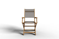 Curated MaisonFurniture Lucas Teak Outdoor Folding Armchair in Textilene Fabric