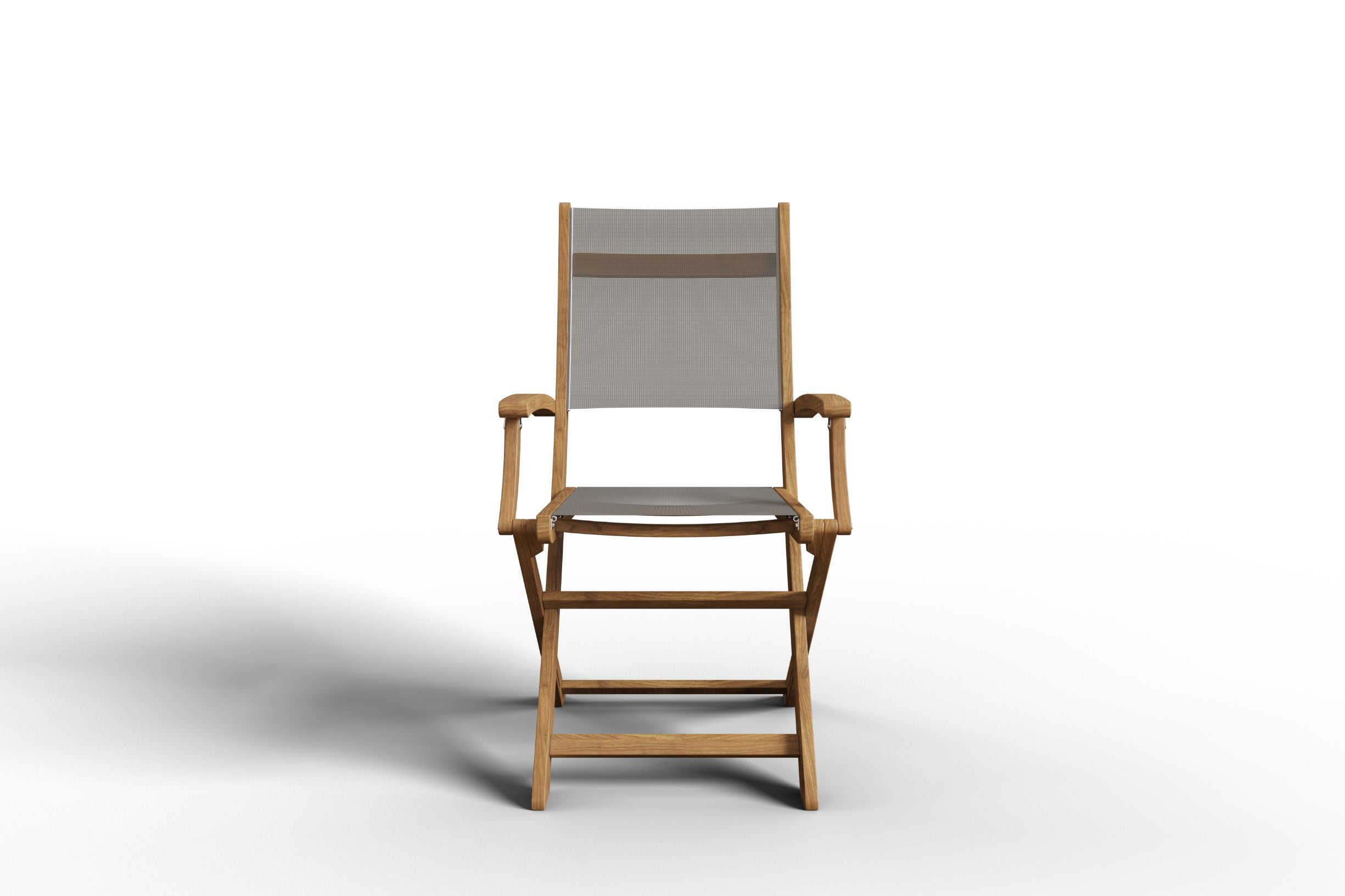 Curated MaisonFurniture Lucas Teak Outdoor Folding Armchair in Textilene Fabric