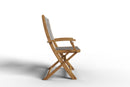 Curated MaisonFurniture Lucas Teak Outdoor Folding Armchair in Textilene Fabric