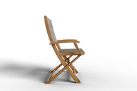 Curated MaisonFurniture Lucas Teak Outdoor Folding Armchair in Textilene Fabric