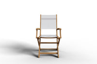 Curated MaisonFurniture Lucas Teak Outdoor Folding Armchair in Textilene Fabric