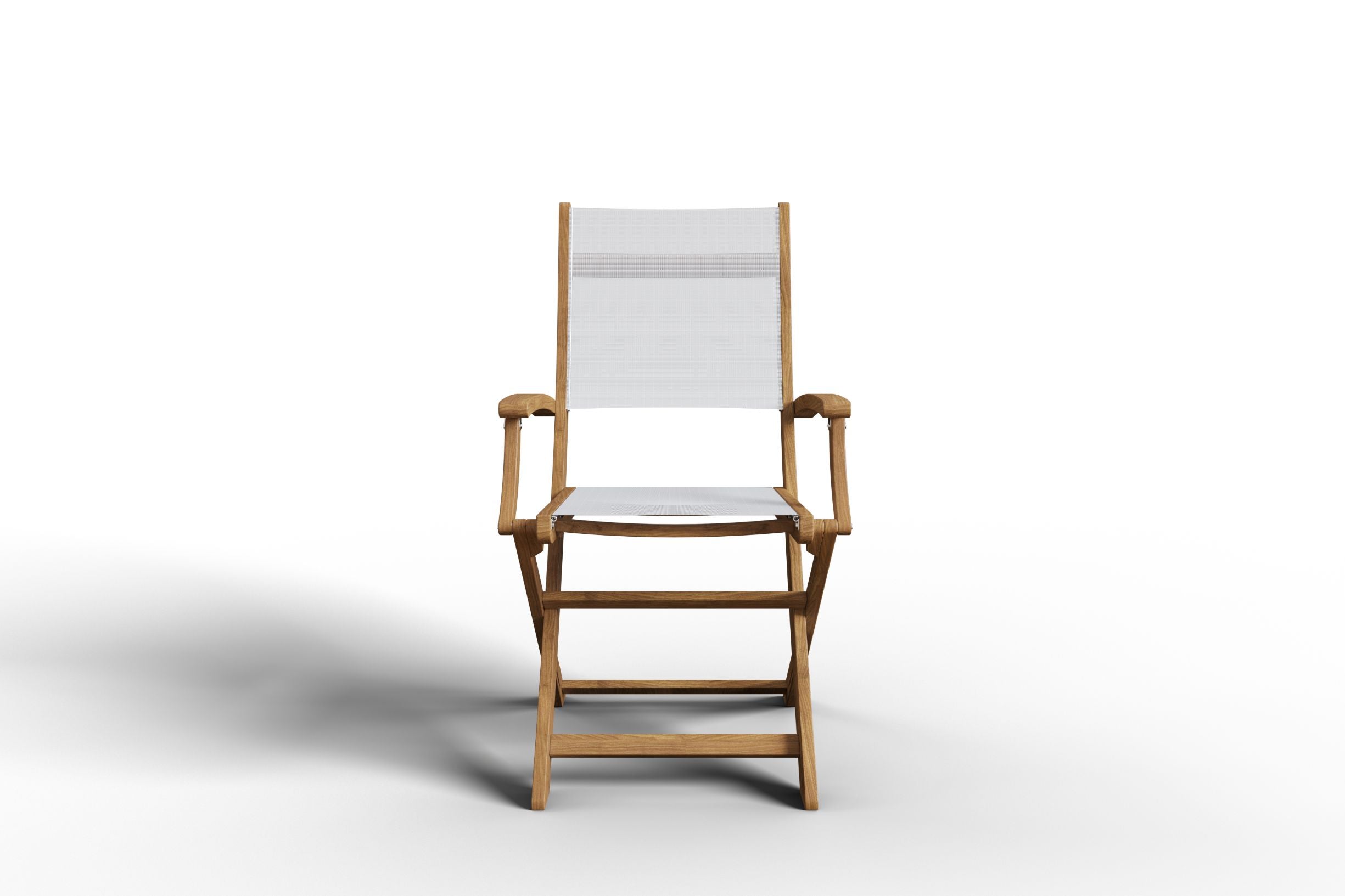 Curated MaisonFurniture Lucas Teak Outdoor Folding Armchair in Textilene Fabric