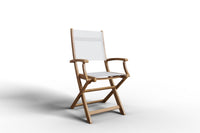 Curated MaisonFurniture Lucas Teak Outdoor Folding Armchair in Textilene Fabric