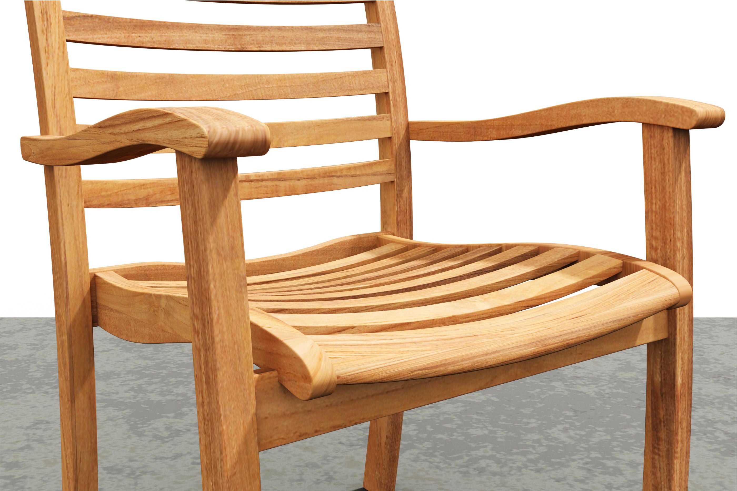 Curated MaisonFurniture Mathieu Outdoor Teak Dining Stacking Armchair (Set of 4)