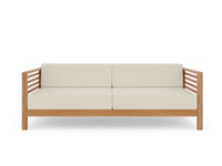 Curated Maison Furniture Sylvie 3 Person Teak Outdoor Sofa with Sunbrella Cushions