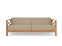 Curated Maison Furniture Sylvie 3 Person Teak Outdoor Sofa with Sunbrella Cushions