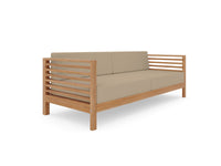 Curated Maison Furniture Sylvie 3 Person Teak Outdoor Sofa with Sunbrella Cushions