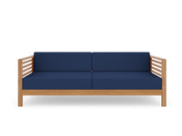 Curated Maison Furniture Sylvie 3 Person Teak Outdoor Sofa with Sunbrella Cushions
