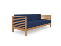 Curated Maison Furniture Sylvie 3 Person Teak Outdoor Sofa with Sunbrella Cushions
