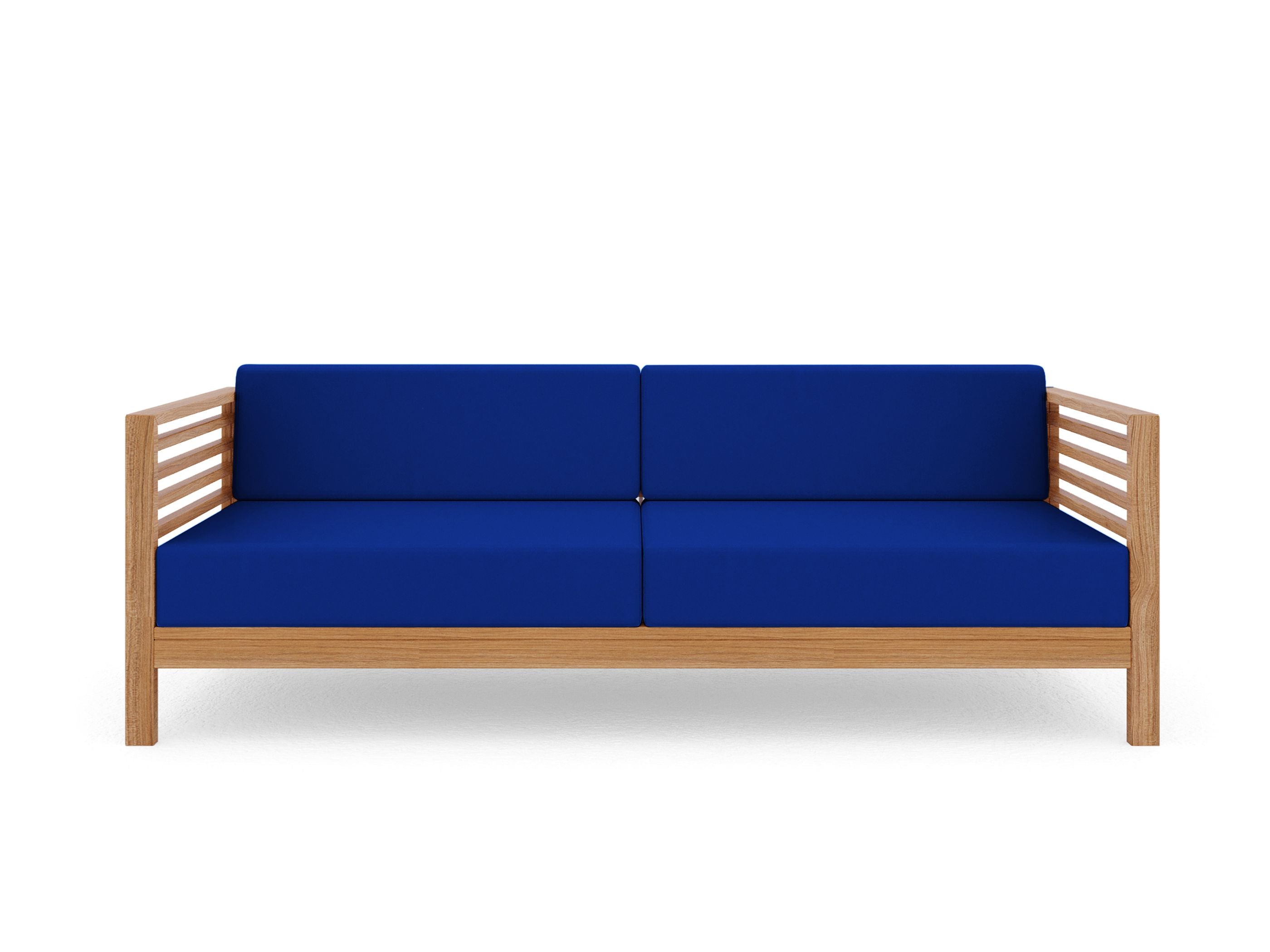 Curated Maison Furniture Sylvie 3 Person Teak Outdoor Sofa with Sunbrella Cushions