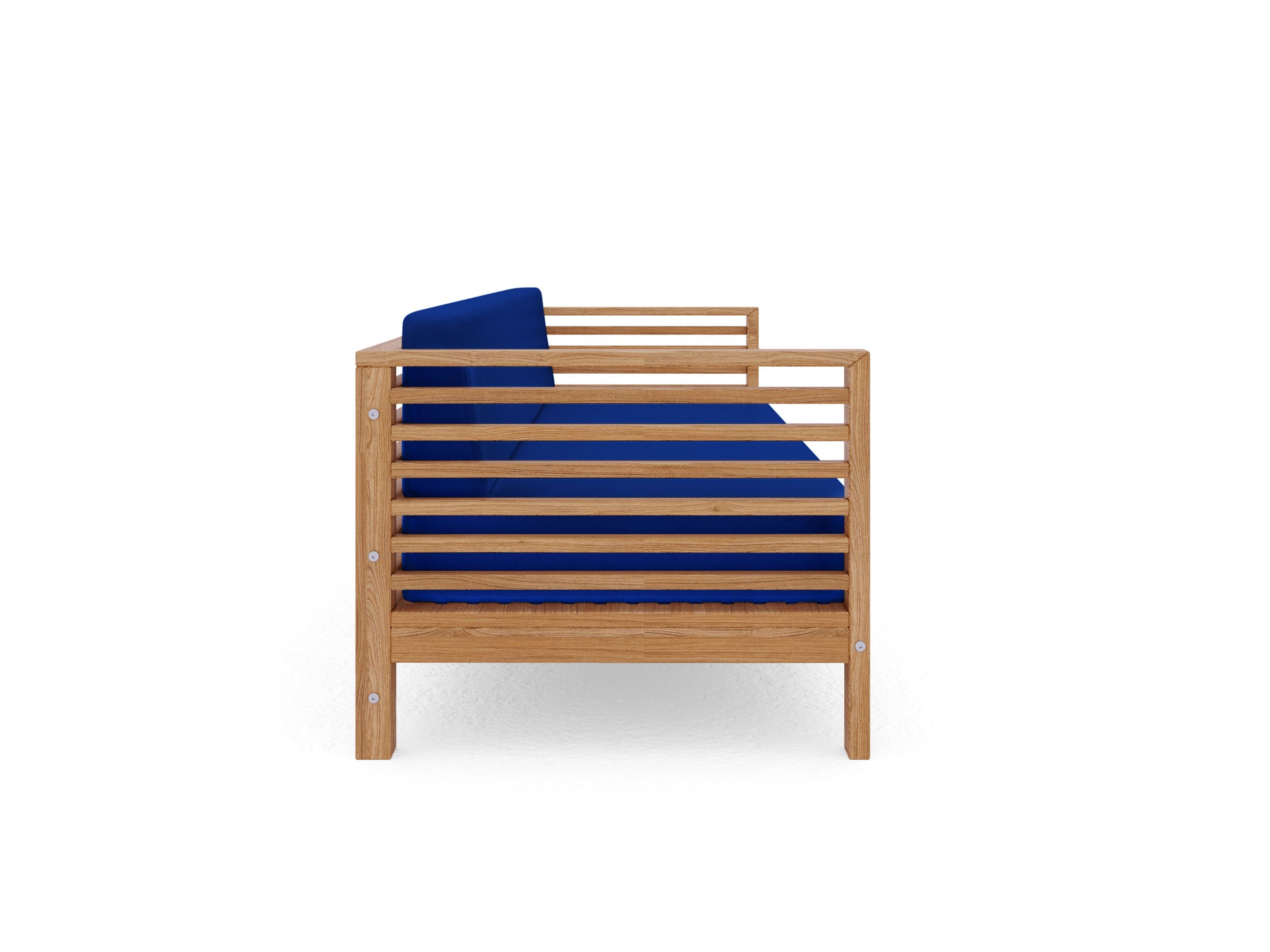 Curated Maison Furniture Sylvie 3 Person Teak Outdoor Sofa with Sunbrella Cushions
