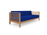Curated Maison Furniture Sylvie 3 Person Teak Outdoor Sofa with Sunbrella Cushions
