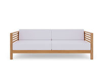 Curated Maison Furniture Sylvie 3 Person Teak Outdoor Sofa with Sunbrella Cushions