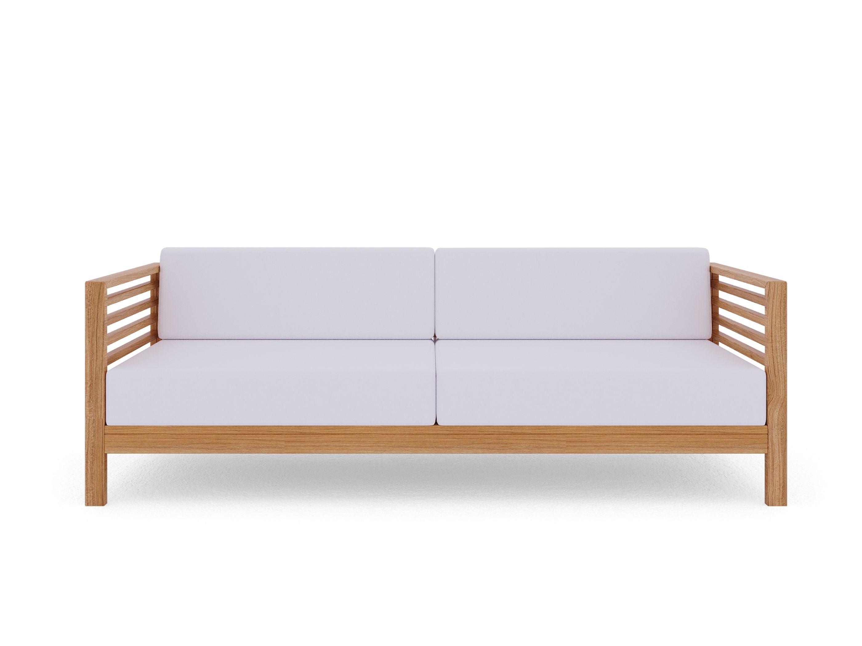 Curated Maison Furniture Sylvie 3 Person Teak Outdoor Sofa with Sunbrella Cushions