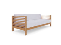 Curated Maison Furniture Sylvie 3 Person Teak Outdoor Sofa with Sunbrella Cushions