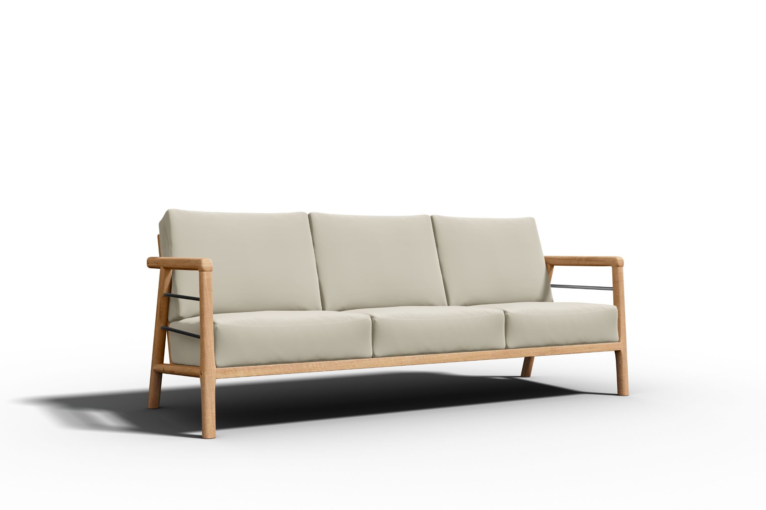 Curated MaisonFurniture Daniele 4-Piece Teak Deep Seating Outdoor Sofa Set with Sunbrella Cushions