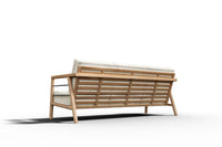 Curated MaisonFurniture Daniele Teak Deep Seating 86 Inch Outdoor Sofa with Sunbrella Cushion
