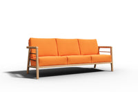 Curated MaisonFurniture Daniele Teak Deep Seating 86 Inch Outdoor Sofa with Sunbrella Cushion