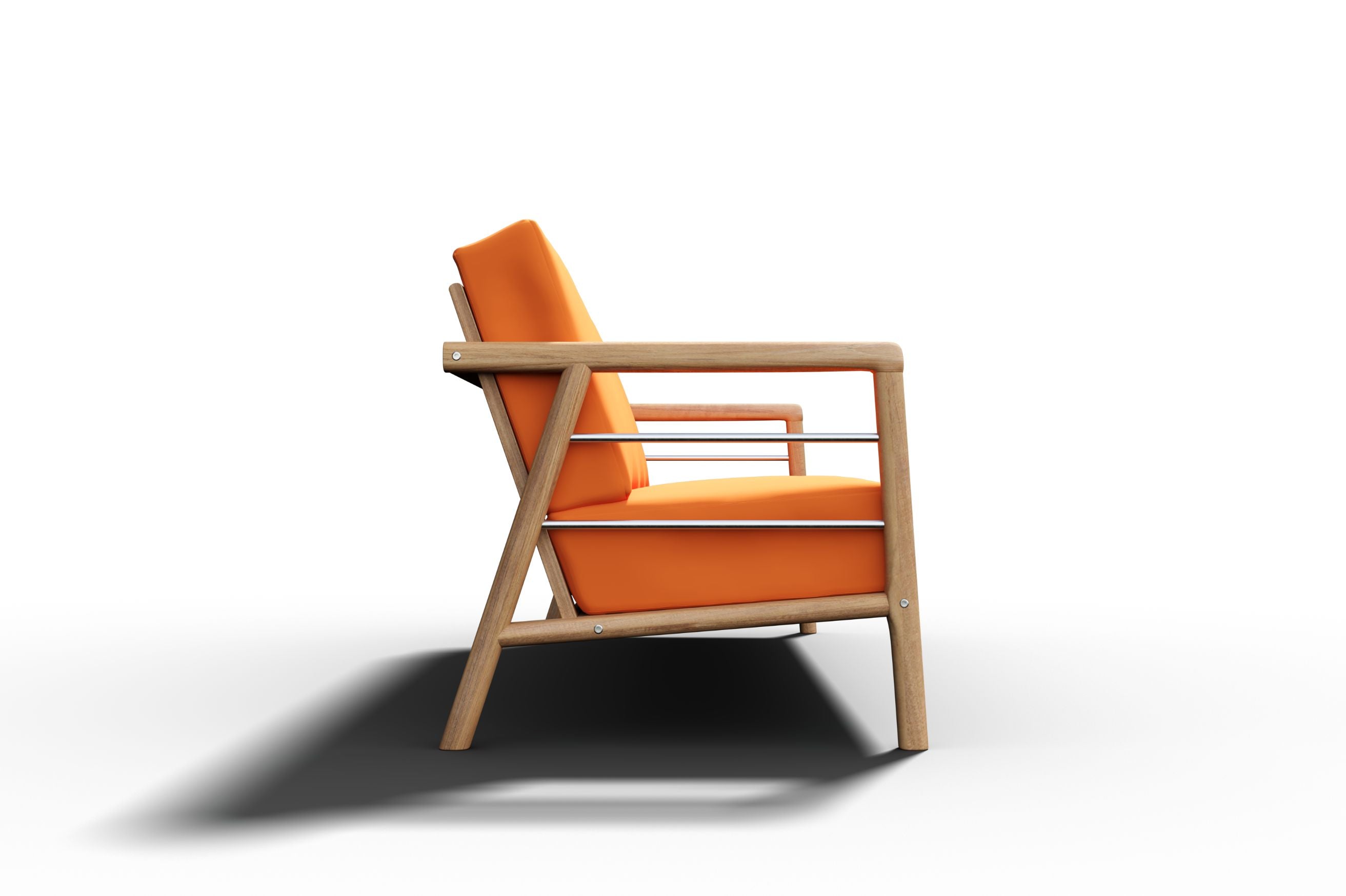Curated MaisonFurniture Daniele Teak Deep Seating 86 Inch Outdoor Sofa with Sunbrella Cushion