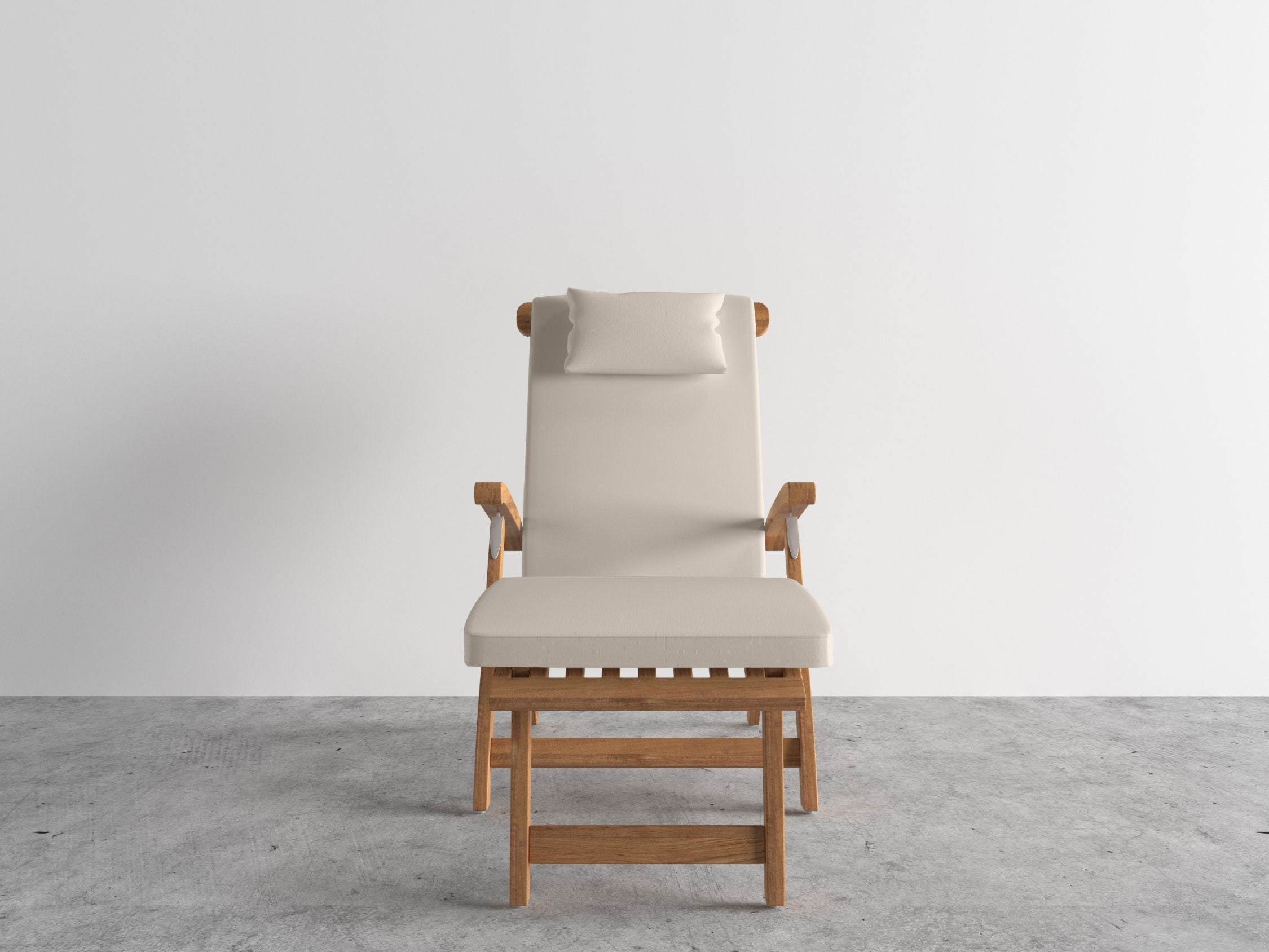 Curated MaisonFurniture Adelle Teak Folding Steamer Outdoor Deck Chair Lounge
