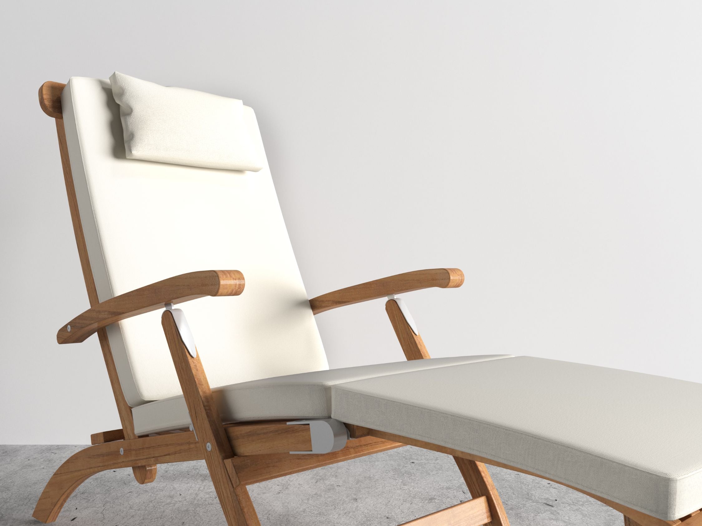Curated MaisonFurniture Adelle Teak Folding Steamer Outdoor Deck Chair Lounge