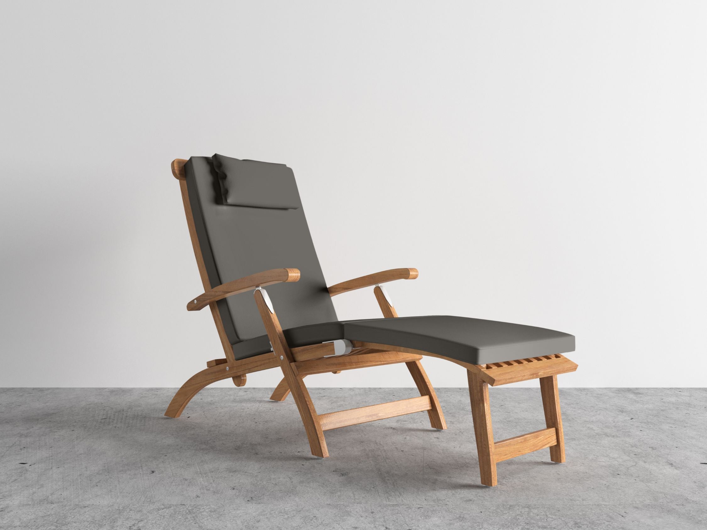 Curated MaisonFurniture Adelle Teak Folding Steamer Outdoor Deck Chair Lounge