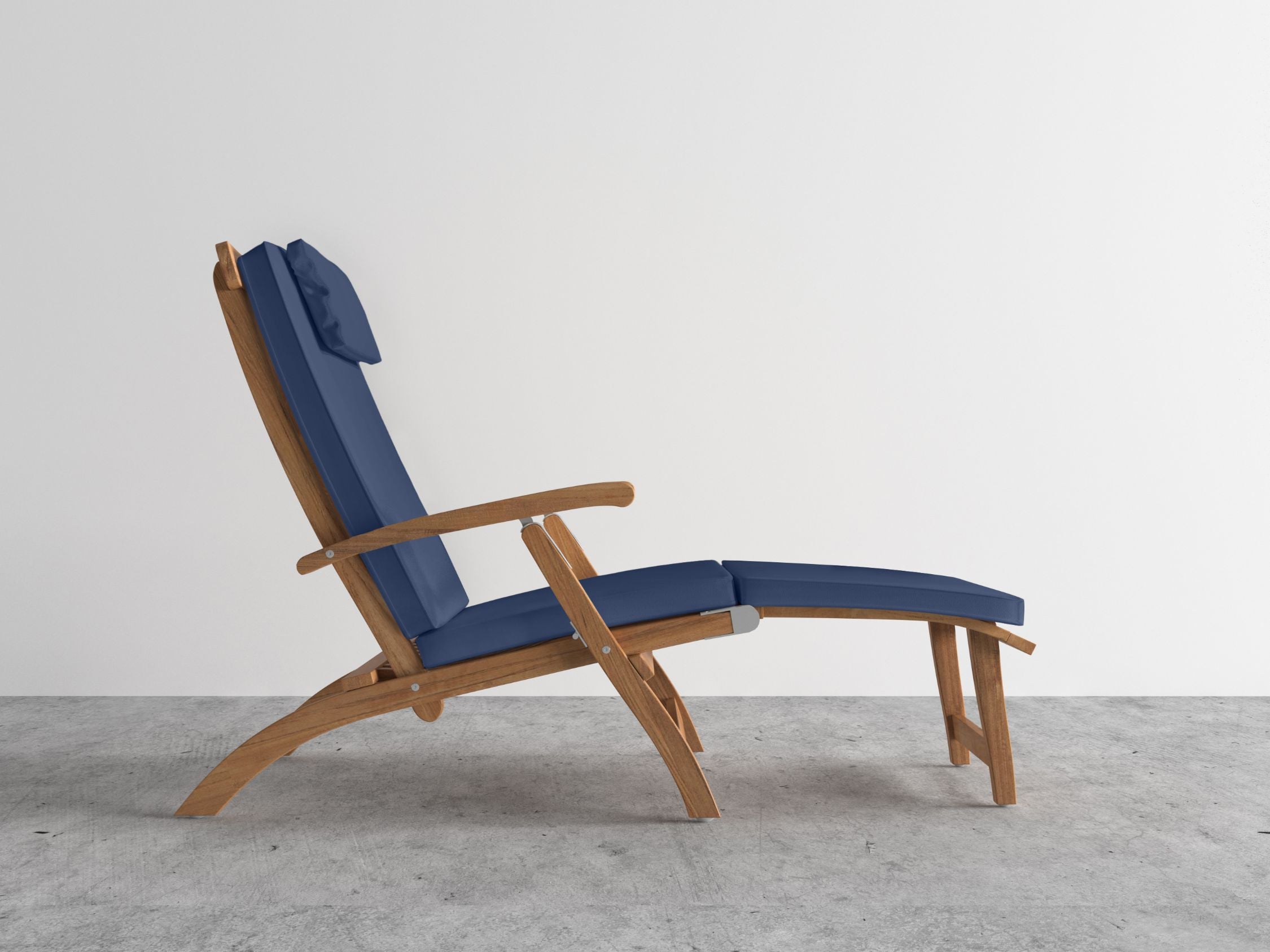 Curated MaisonFurniture Adelle Teak Folding Steamer Outdoor Deck Chair Lounge