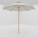 Curated Maison Furniture Marche 118 Diameter Teak Outdoor Umbrella in White