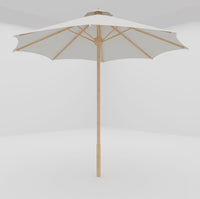 Curated Maison Furniture Marche 118 Diameter Teak Outdoor Umbrella in White
