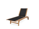 Curated MaisonFurniture Elie Teak Outdoor Reclining Sun Lounger with Wheels