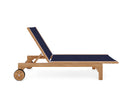 Curated MaisonFurniture Elie Teak Outdoor Reclining Sun Lounger with Wheels