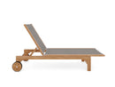 Curated MaisonFurniture Elie Teak Outdoor Reclining Sun Lounger with Wheels