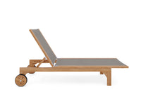 Curated MaisonFurniture Elie Teak Outdoor Reclining Sun Lounger with Wheels