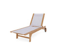 Curated MaisonFurniture Elie Teak Outdoor Reclining Sun Lounger with Wheels