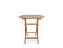 Curated MaisonFurniture Lydie Round Teak Folding Outdoor Dining Table with Umbrella Hole