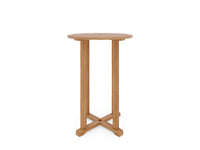 Curated MaisonFurniture Clement Round Teak Bar Height Outdoor Bistro Table with Umbrella Hole