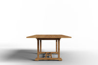 Curated MaisonFurniture Belmont Rectangular Teak Outdoor Dining Table with Built-In Extension