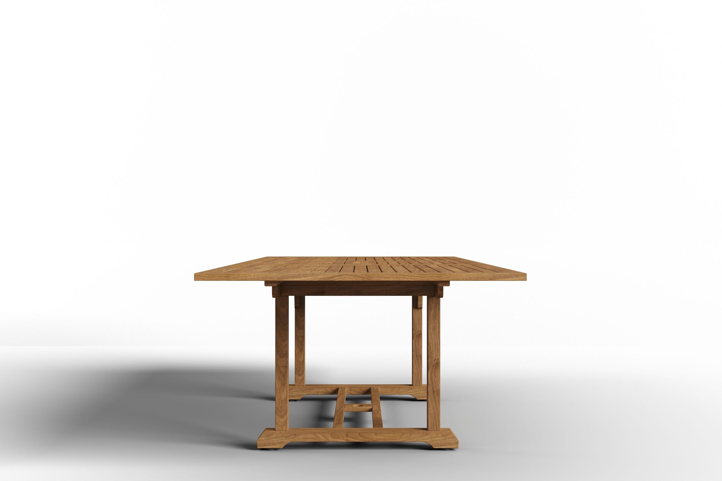 Curated MaisonFurniture Belmont Rectangular Teak Outdoor Dining Table with Built-In Extension