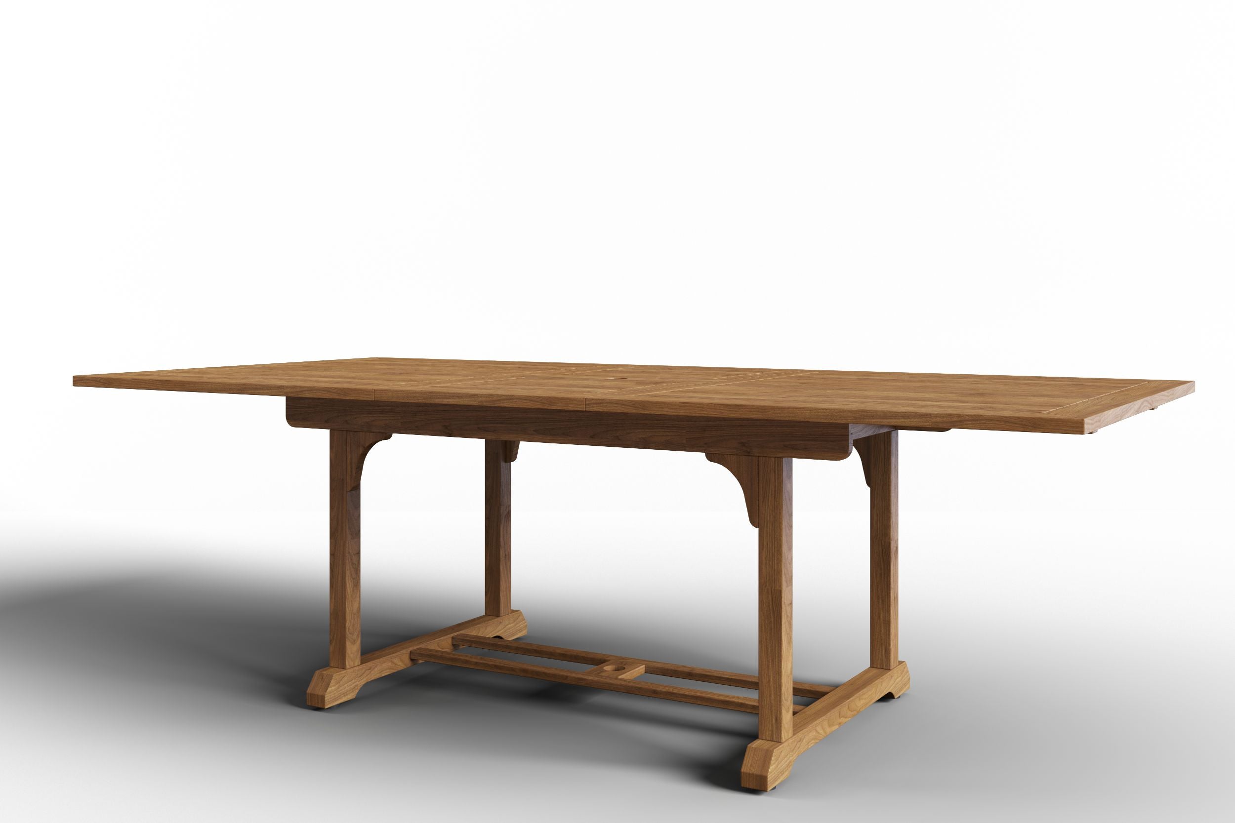 Curated MaisonFurniture Belmont Rectangular Teak Outdoor Dining Table with Built-In Extension